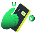 a mobile device making a deposit to squads